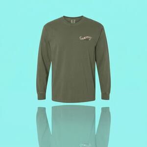 Blue Heaven Key West Men's Large Long Sleeve Green T-Shirt Rooster Graphic